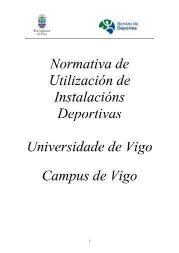 normativa de utilizacin das instalacins deportivas - Universidade de ...