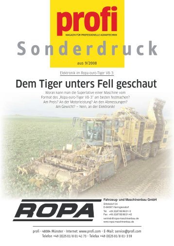 profi - hat "dem Tiger unters Fell geschaut" - ROPA Fahrzeug