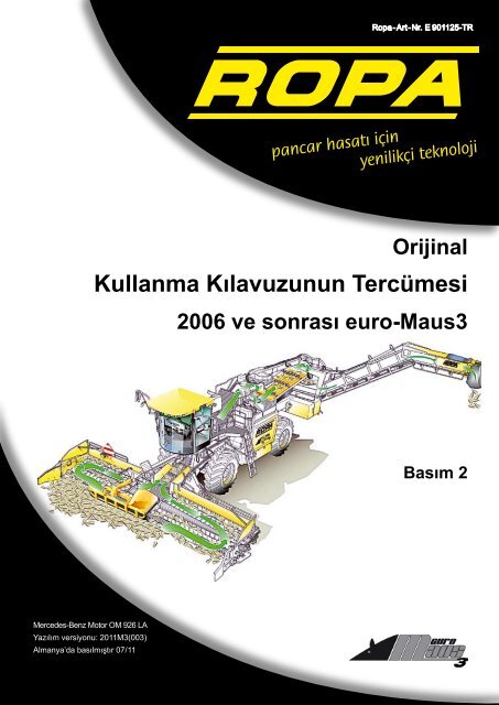 Kullanma Kılavuzunun Tercümesi - ROPA Fahrzeug