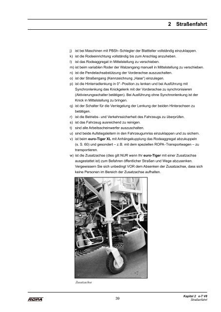 Bedienungsanleitung euro-Tiger V8 - Ausgabe 3 ... - ROPA Fahrzeug