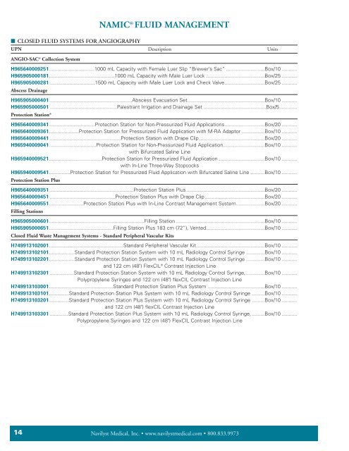 namic® fluid management - Navilyst Medical