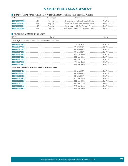 namic® fluid management - Navilyst Medical