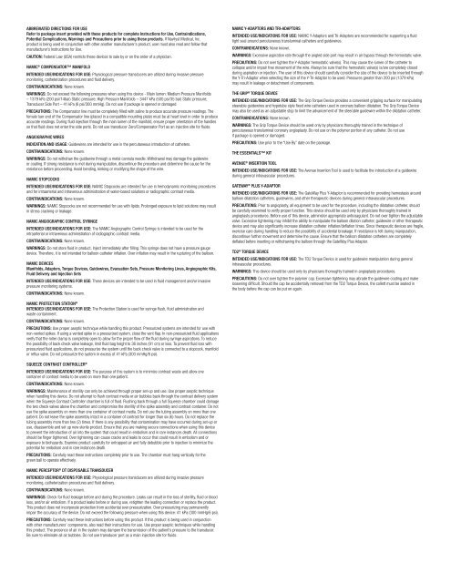 Fluid Management Catalog - Navilyst Medical