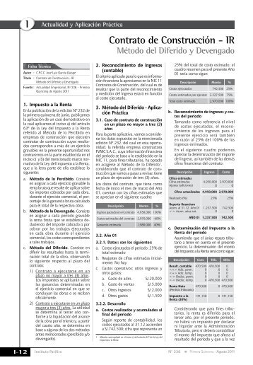 I Contrato de Construcción - IR - Revista Actualidad Empresarial