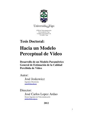 Hacia un Modelo Perceptual de Video - Instituto de Ingeniería ...