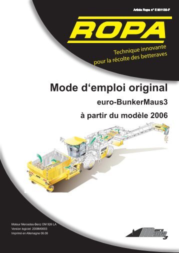 Mode d'emploi original - ROPA Fahrzeug