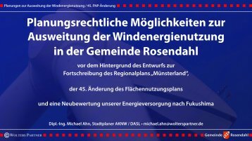 Windenergienutzung Rosendahl - in der Gemeinde Rosendahl