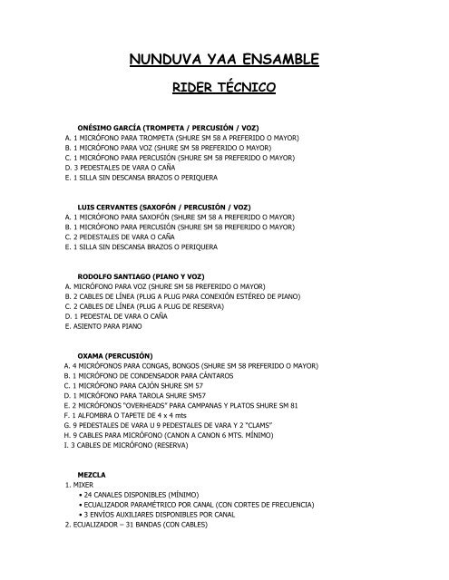 Rider Tecnico Archivo Pdf Nunduva Yaa
