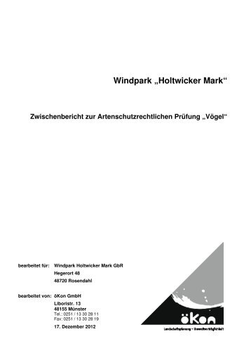 Windpark „Holtwicker Mark“ - in der Gemeinde Rosendahl