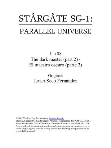 Stargate SG-1 Parallel Universe 11×08 The dark master (parte 2)