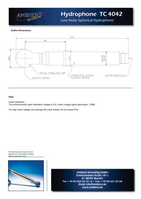 Hydrophone TC 4032 - Ambient Recording