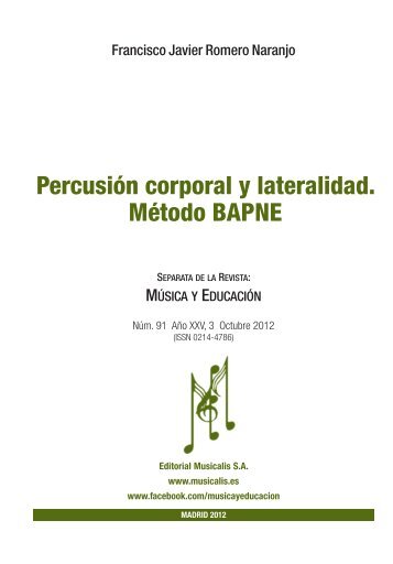 Percusión corporal y lateralidad. Método BAPNE