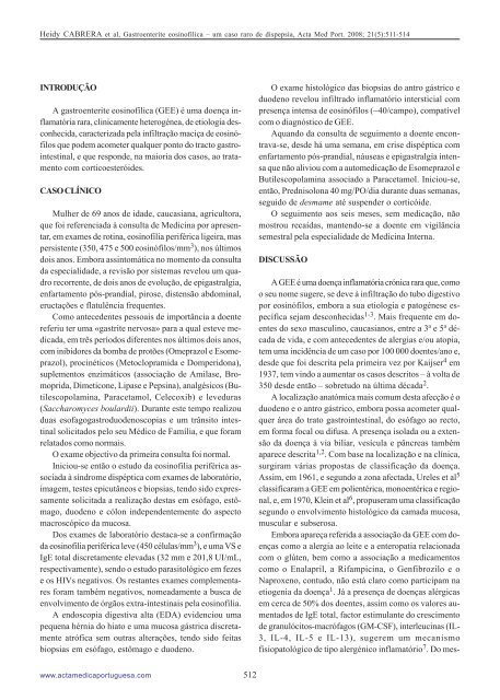 gastroenterite eosinofílica - Acta Médica Portuguesa