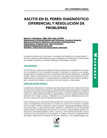 Ascitis en el Perro: Diagnostico Diferencial y Resolución - advance ...