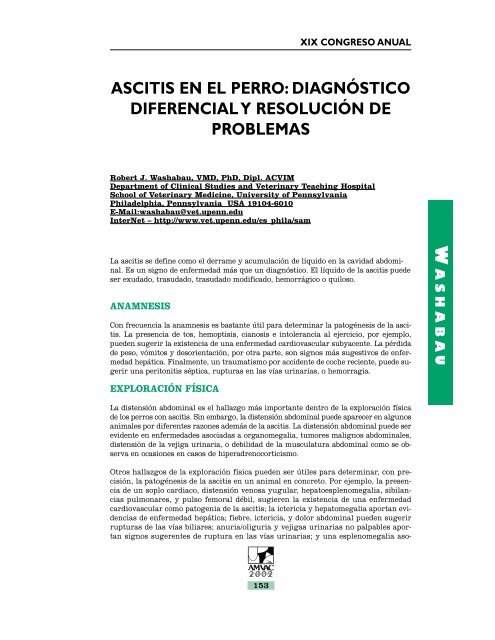 Ascitis en el Perro: Diagnostico Diferencial y Resolución - advance ...