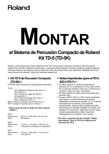 el Sistema de Percusión Compacto de Roland Kit TD-5 (TD-5K)