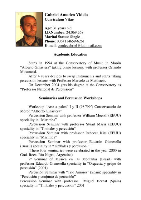 Personal details in cv image