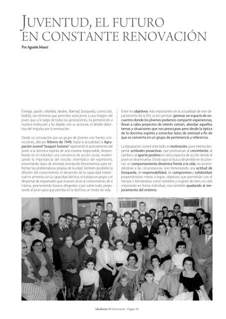 Revista Idealismo 80 Aniversario - Sociedad Espiritismo Verdadero