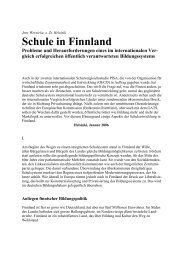 Schule in Finnland - Probleme und Herausforderungen eines im