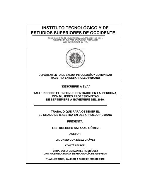 INSTITUTO TECNOLÓGICO Y DE ESTUDIOS ... - Cursos ITESO