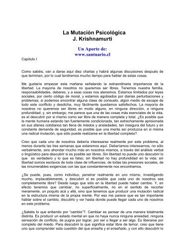 La Mutación Psicológica J. Krishnamurti Un Aporte de - Redencion 12