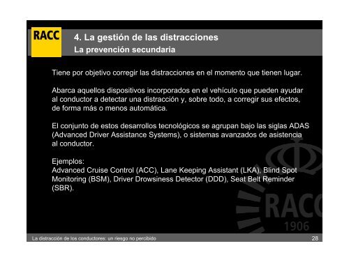 La distracción de los conductores: un riesgo no percibido