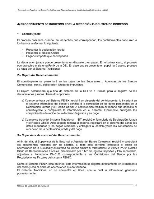 MINISTERIO DE HACIENDA - Secretaría de Finanzas