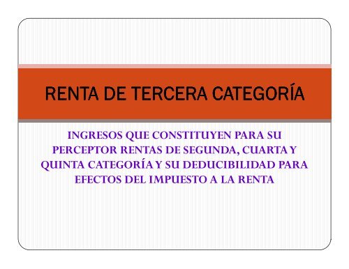 IMPUESTO A LA RENTA - GASTOS DEDUCIBLES Y NO ...