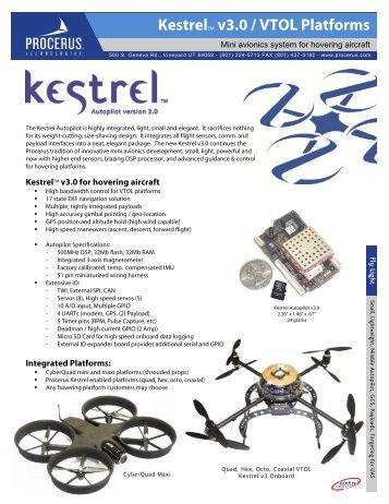 KestrelTM v3.0 / VTOL Platforms - Unmanned Aircraft & Drones