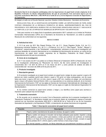 Papel bond - Secretaría de Economía