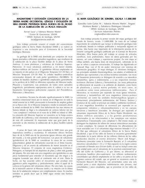 Geología Estructural y Tectónica - Unión Geofisica Mexicana AC