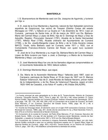 MANTEROLA - Instituto Venezolano de Genealogía