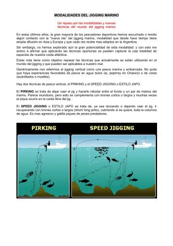 MODALIDADES DEL JIGGING MARINO - Pescanautas