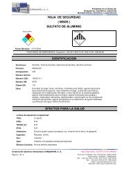 hoja de seguridad sulfato de aluminio ( msds ) identificacion efectos ...