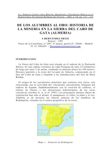 el oro y las minas de rodalquilar (almeria) - Sociedad Española para ...