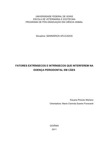 fatores extrínsecos e intrínsecos que interferem na doença ... - UFG