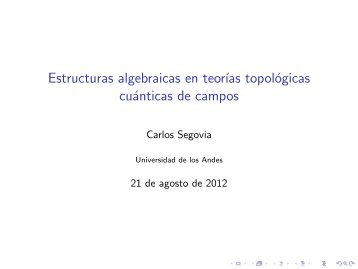 Estructuras algebraicas en teorīıas topológicas cuánticas de campos