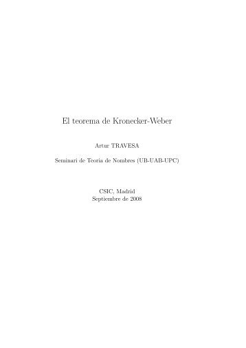 El teorema de Kronecker-Weber