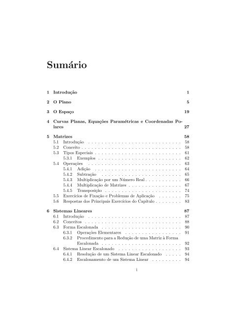 Álgebra Linear e Geometria Analítica - Univates