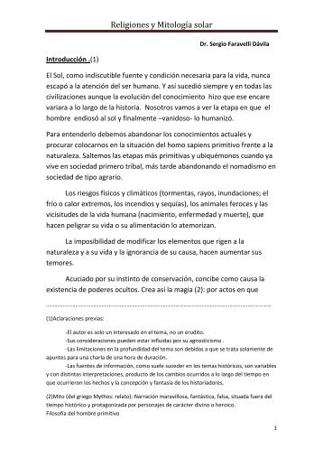 Jornada de Reflexión "Religiones y mitología solar"