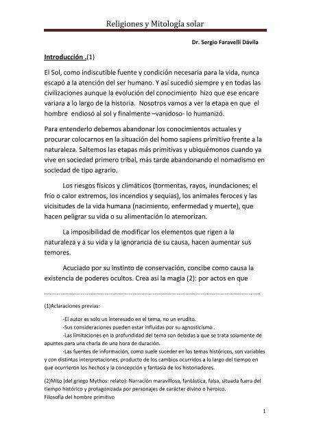 Jornada de Reflexión "Religiones y mitología solar"