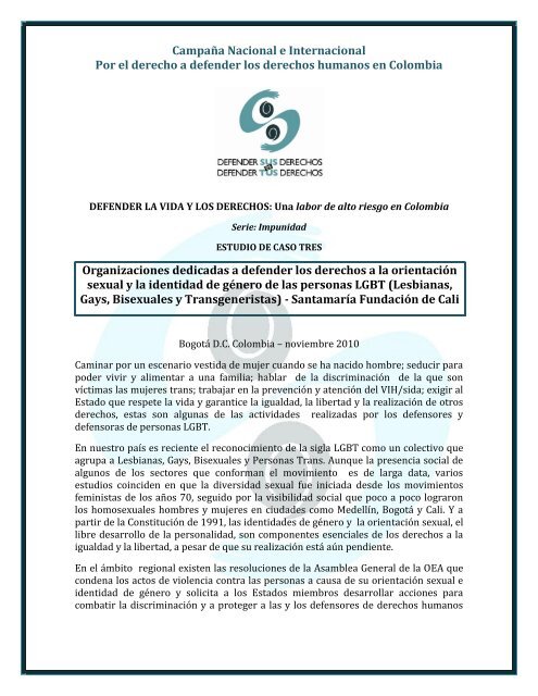 Caso 3 LGBT - Santamaría Fundación de Cali - ABColombia