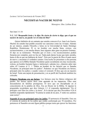 necesitas nacer de nuevo - UBF - Fraternidad Bíblica Universitaria