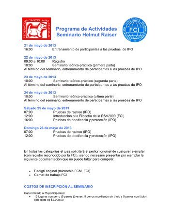 Programa de Actividades Seminario Helmut Raiser - fcm