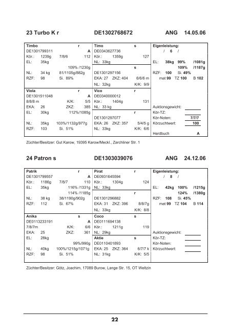 Katalog - Rinderzucht Mecklenburg Vorpommern