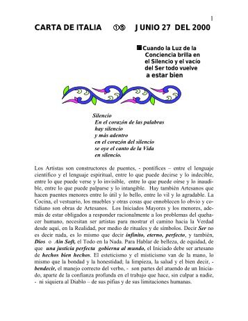 CARTA DE ITALIA 15 JUNIO 20 DEL 2000 - VSA José Marcelli Noli