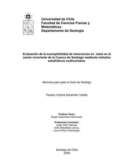 Universidad de Chile Facultad de Ciencias Físicas y Matemáticas ...
