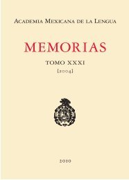 MEMORIAS - Academia Mexicana de la Lengua