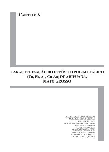 CARACTERIZAÇÃO DO DEPÓSITO POLIMETÁLICO (Zn ... - ADIMB