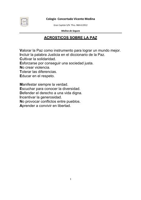 Acrostico De La Palabra Solidaridad Para Ninos Varios Ninos